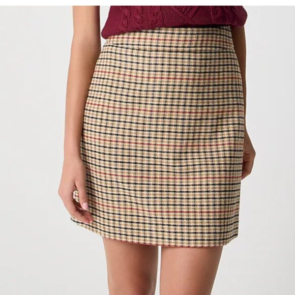 J Crew Factory wool-blend plaid A-line mini skirt, Size 6 NWT - Picture 1 of 1